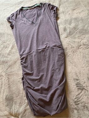 Athleta Heather Plum V-Neck Midi Dress